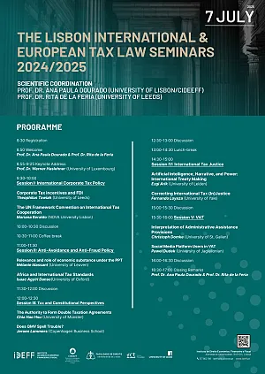 The Lisbon International & European Tax Law Seminars 2024/2025