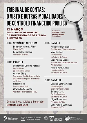 Confer&ecirc;ncia "Tribunal de Contas: o visto e outras modalidades de controlo financeiro p&uacute;blico"
