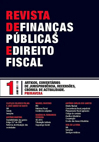 N.º 1 VIII da Revista de Finanças Públicas e Direito Fiscal 
