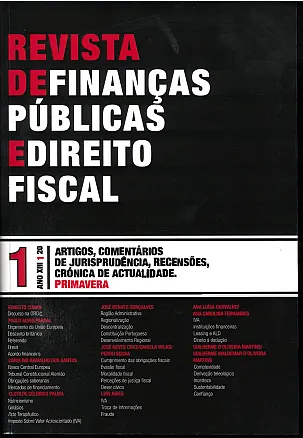 N.º1 XIII da Revista de Finanças Públicas e Direito Fiscal