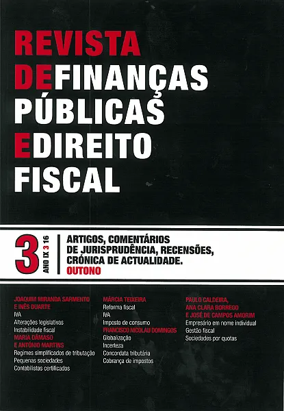 Issue n.º 3 IX of the Journal Of Public Finance and Tax Law